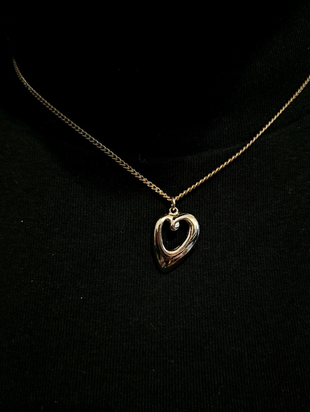 Vintage Gold & Silver Heart Pendant Necklace